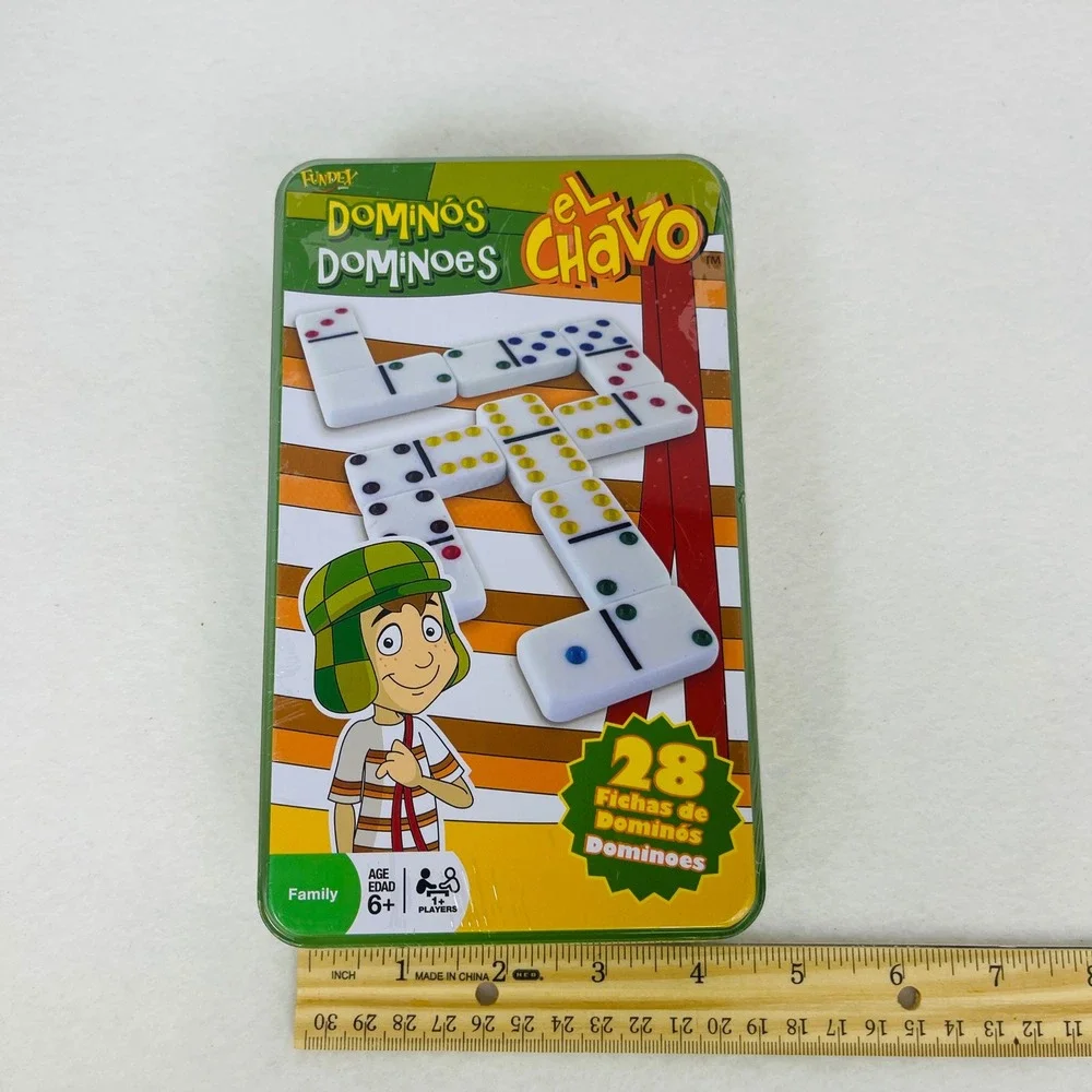 El Chavo Animado Dominoes 28 Super-Sized Tiles in Collectible Tin Fundex 2008
